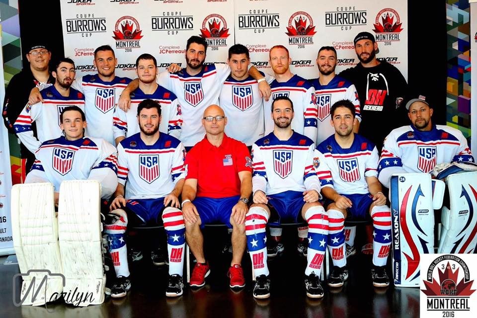 Team USA squad with the trophy